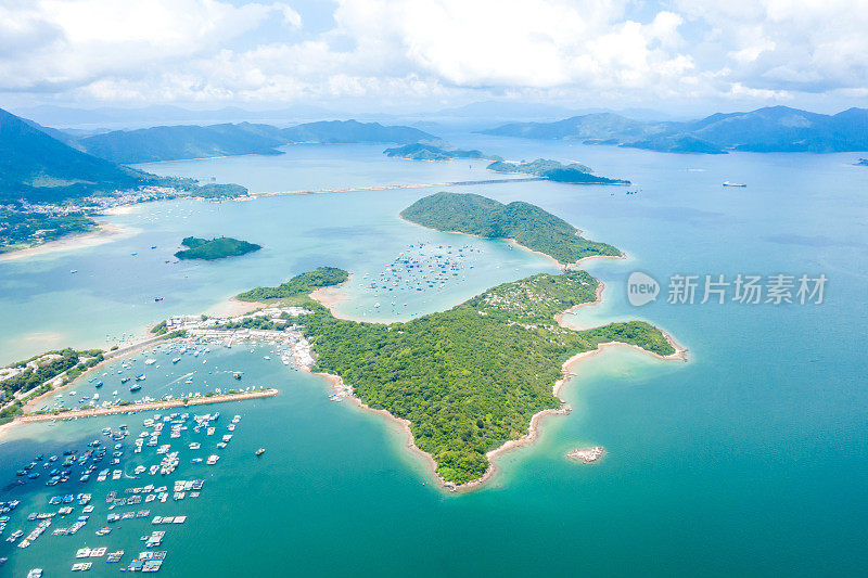 香港三门仔村及马石洲特别地区的无人机视野