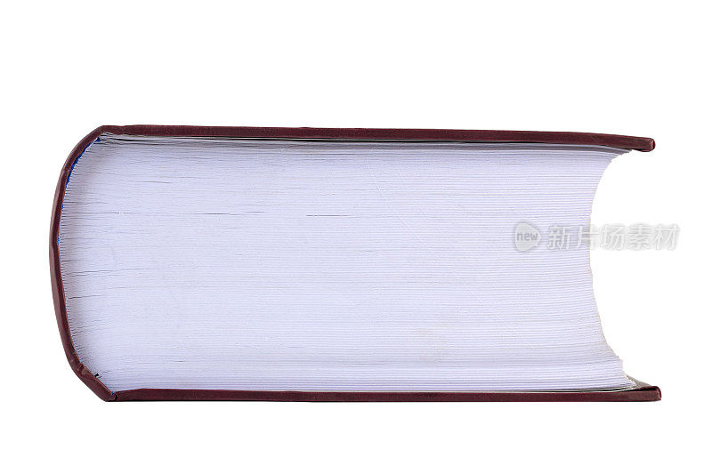 厚厚的红书孤立在白色的背景上