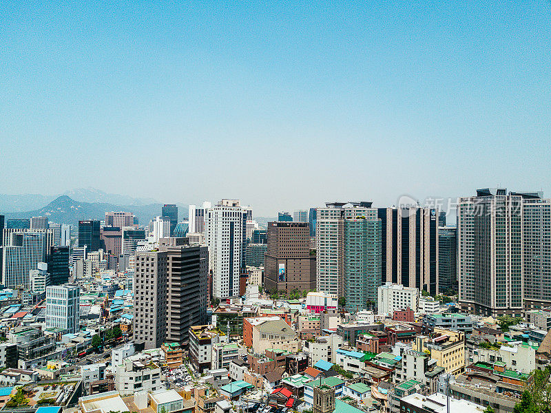 韩国首都首尔的航拍图片