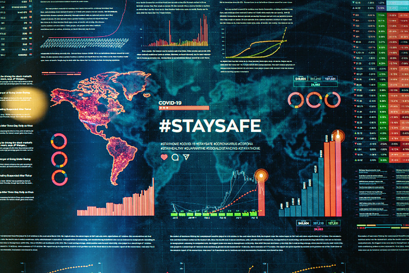 # staysafe。保持安全的标签特写数字显示