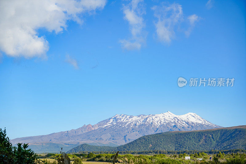 绕山轨道风景-汤加里罗国家公园的鲁阿佩胡山，马纳瓦图-旺加努伊，新西兰