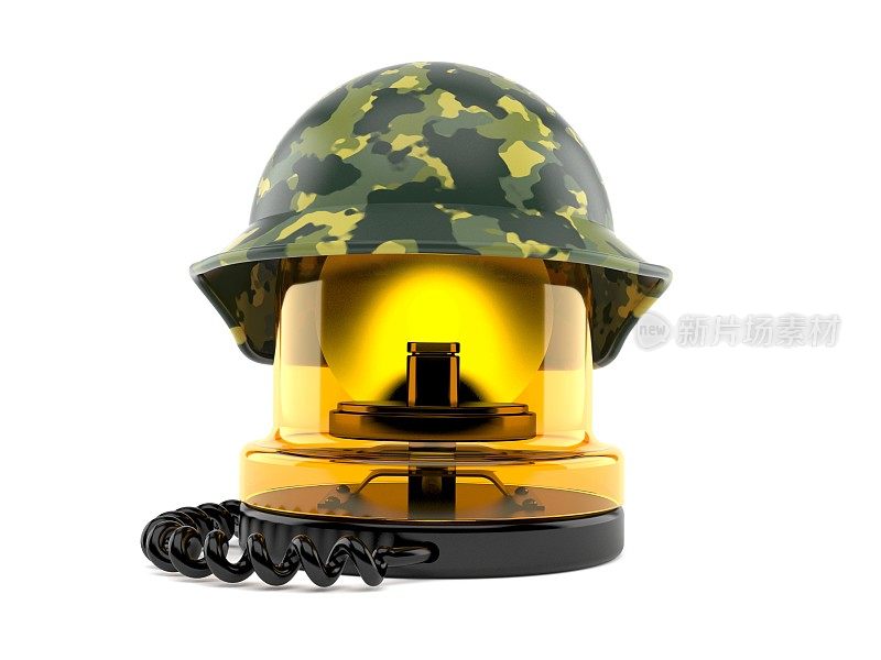 带军用头盔的紧急警报器