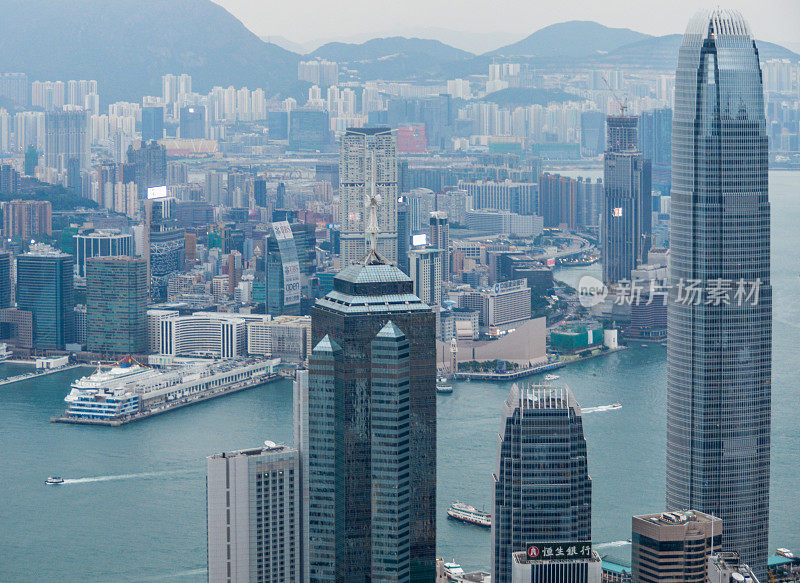 鸟瞰图的香港城市景观