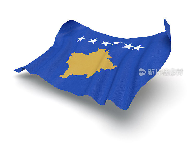 盘旋的科索沃国旗(剪接路径)
