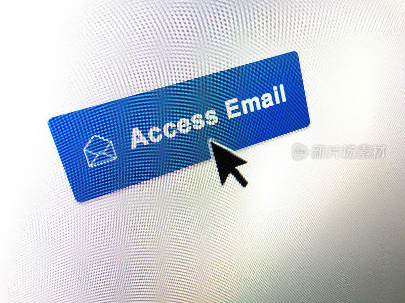 电子邮件网页按钮与箭头特写电脑屏幕