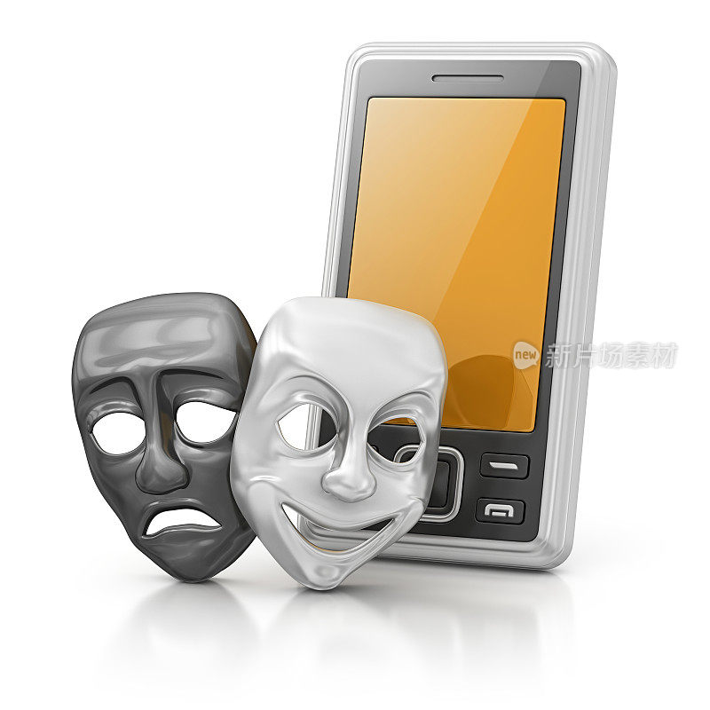 智能手机和剧场面具