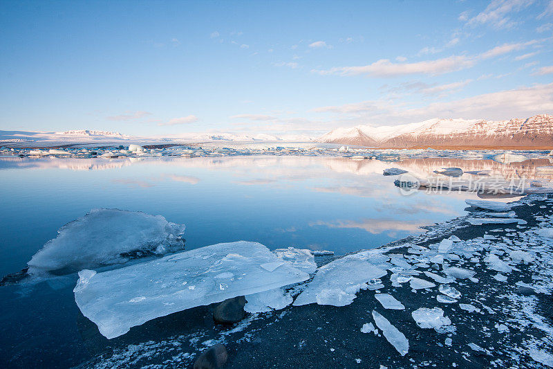 冬天的Jokulsarlon冰湖