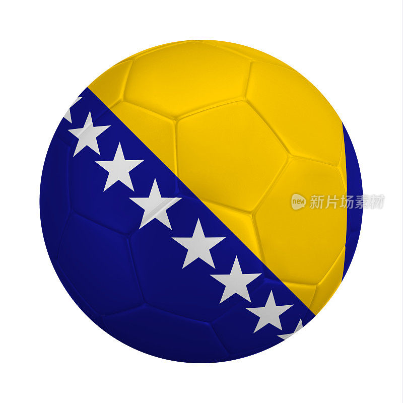 带有波斯尼亚国旗颜色的足球