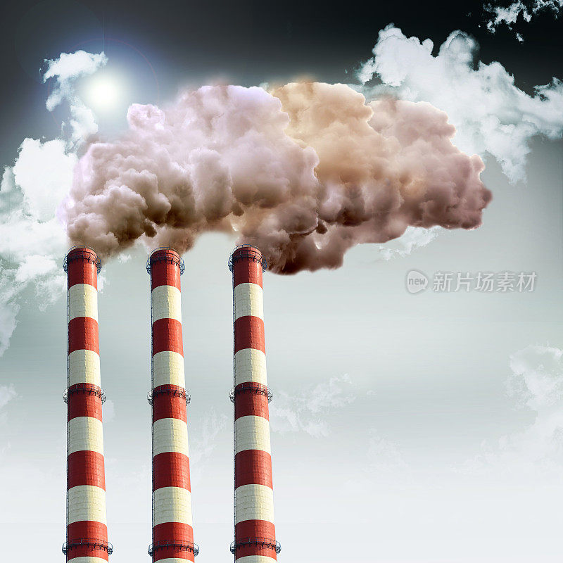 烟雾和工业烟囱的空气污染概念