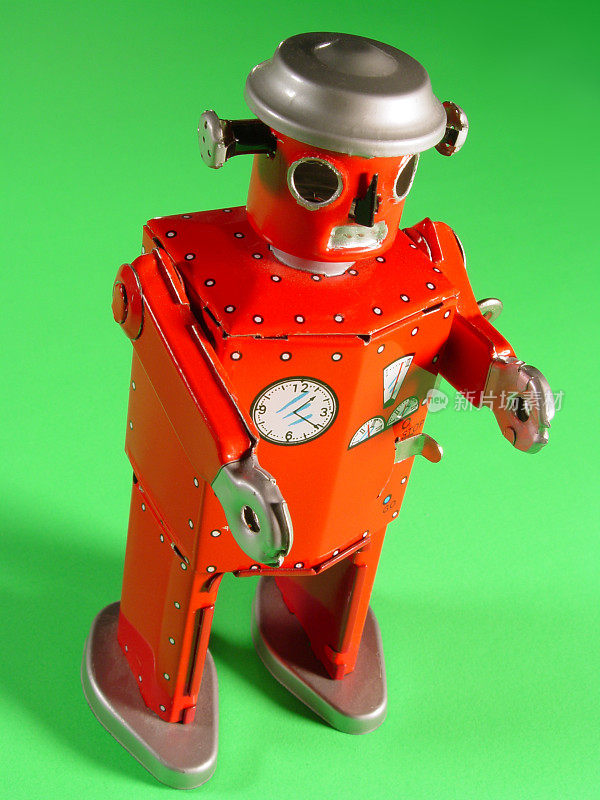 红色机器人在绿色上