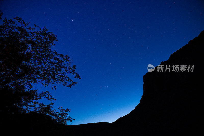 星星在夜晚风景峡谷观德洛丽丝河