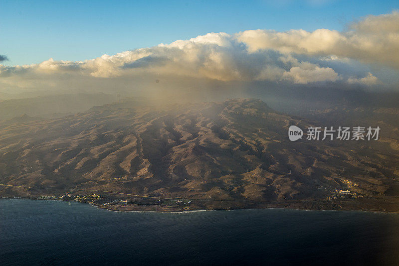 西班牙大加那利岛鸟瞰图。