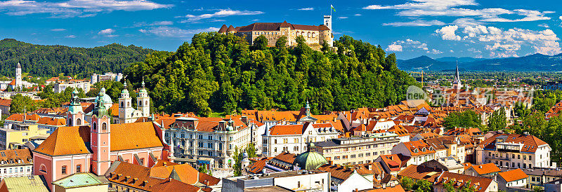 卢布尔雅那市全景，斯洛文尼亚首都