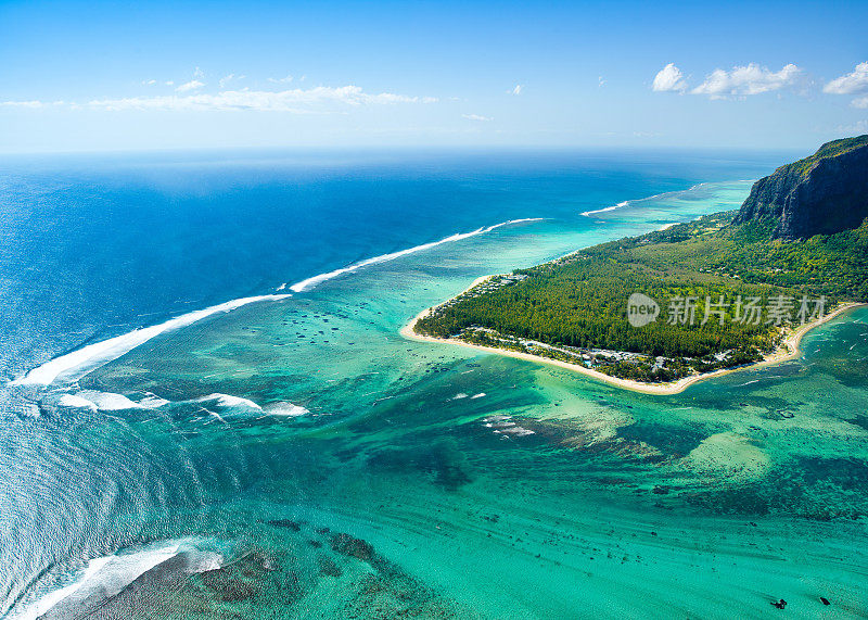鸟瞰图毛里求斯岛