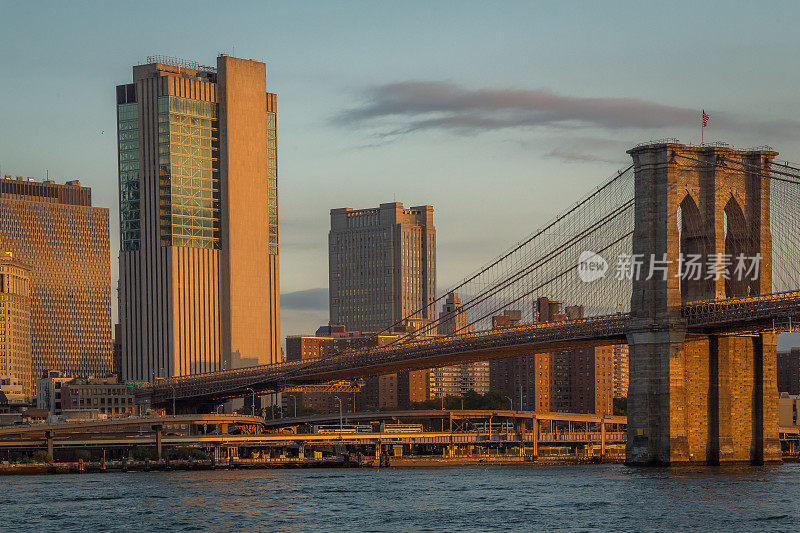 从布鲁克林俯瞰曼哈顿的日出
