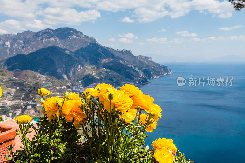 意大利拉韦洛镇的阿马尔菲海岸美景