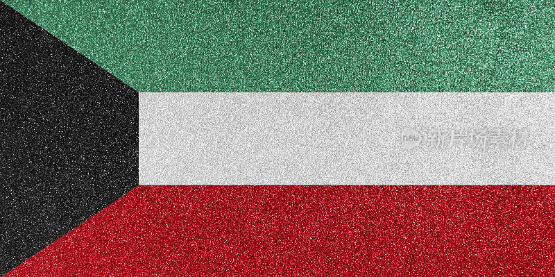 科威特国旗闪光纹理