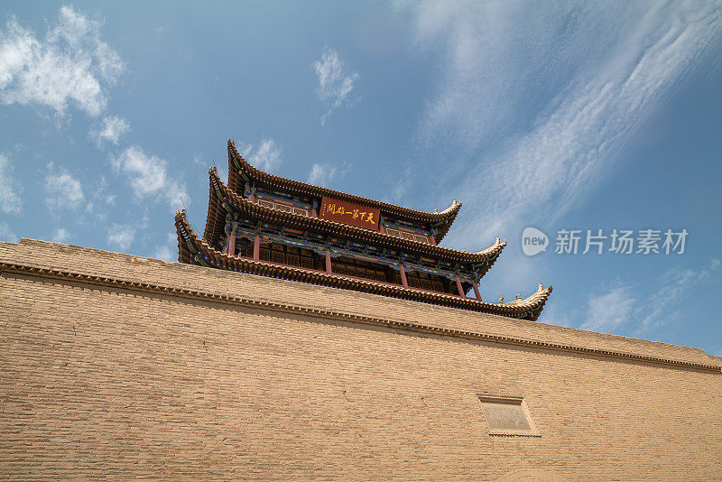 中国嘉峪关的城楼