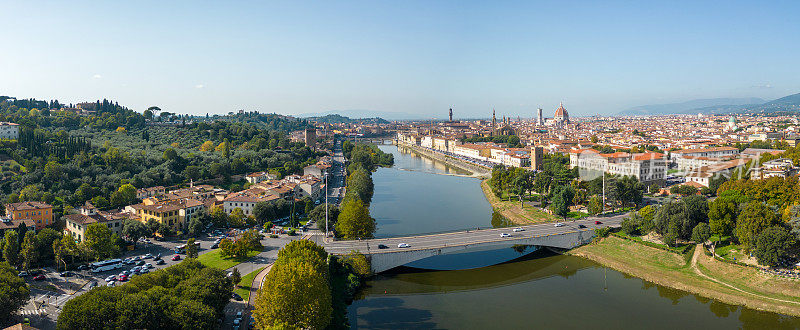 意大利佛罗伦萨市中心的鸟瞰图