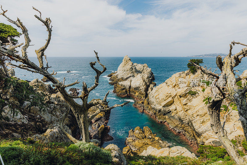 加州洛博斯角州立自然保护区风景优美的岩石海岸线