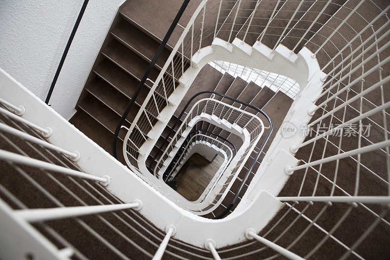 螺旋楼梯的高架视图