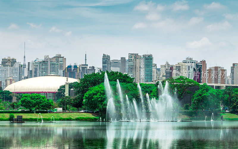 来自巴西Ibirapuera公园的圣保罗市