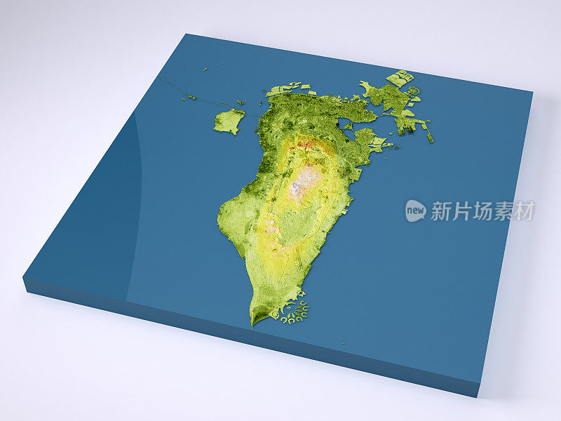 巴林3D模型地形图颜色