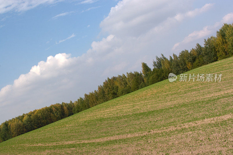 对角线农村景观