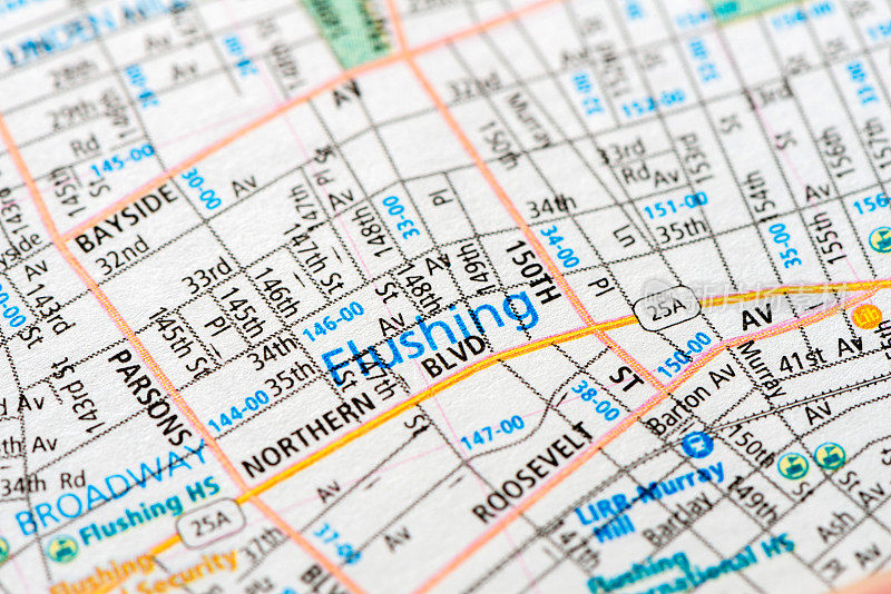 法拉盛-纽约地图细节