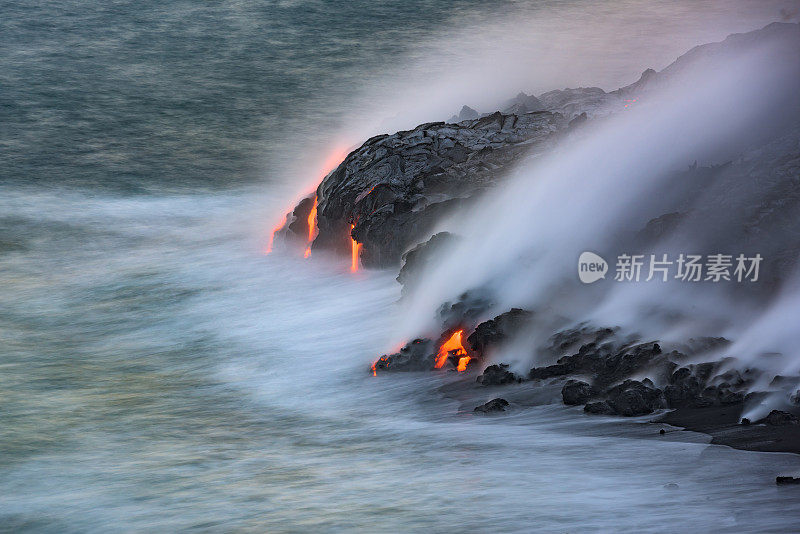 火山喷发流入太平洋
