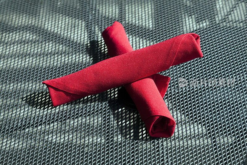 红色餐馆餐巾纸