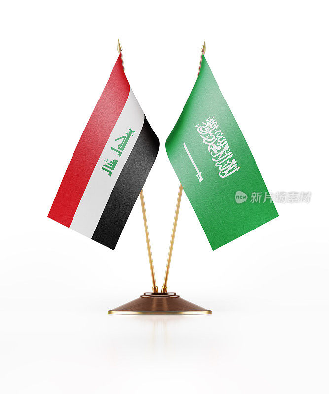 伊拉克和沙特阿拉伯的微型国旗