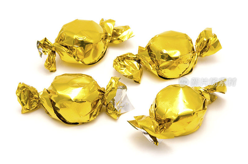 用金箔纸包装的糖果