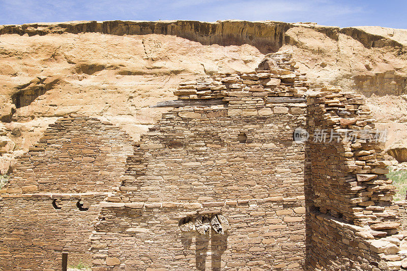 普韦布洛印第安峡谷建筑墙，查科文化国家历史公园