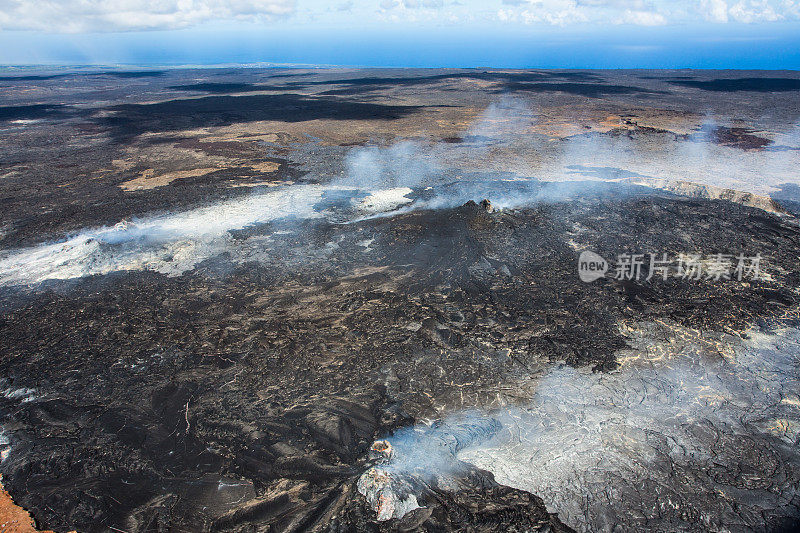 火山和熔岩的航拍