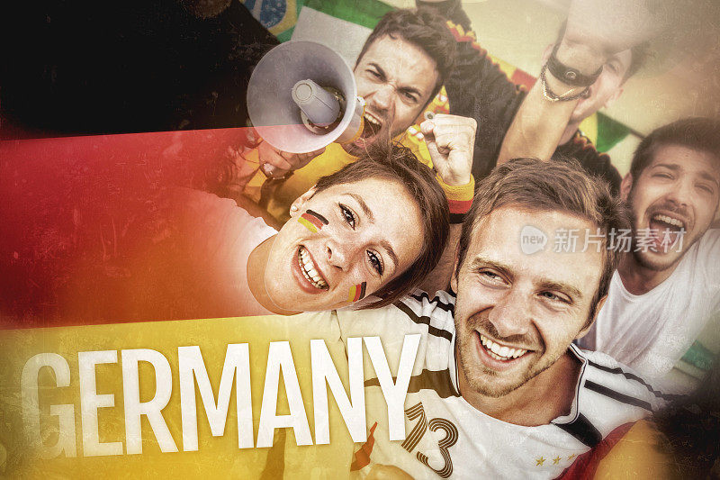 一群快乐的德国支持者