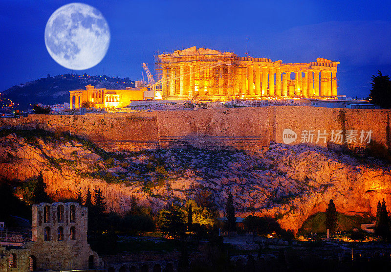 希腊雅典著名的天际线