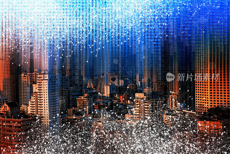 人工智能、物联网和未来智慧城市概念