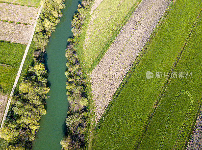 鸟瞰图的自然，河流