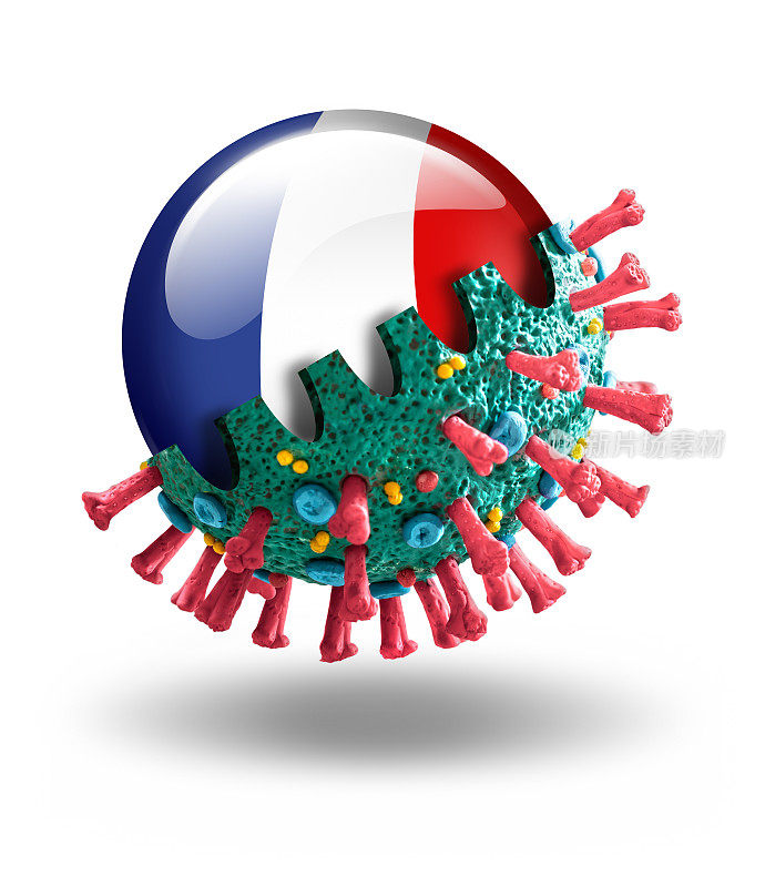 冠状病毒COVID-19微观宏观模型与法国国旗