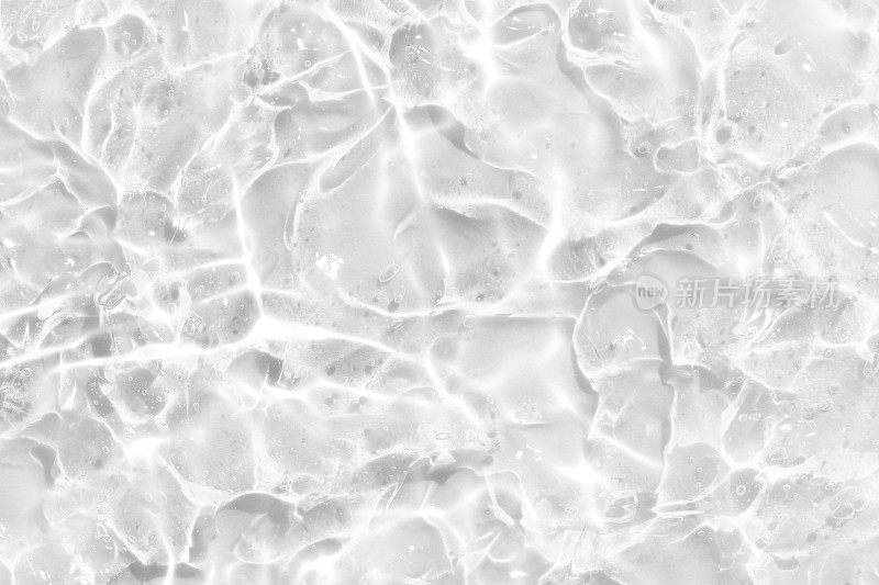 白水波浪抽象或天然气泡纹理，凝胶皂，背景摄影