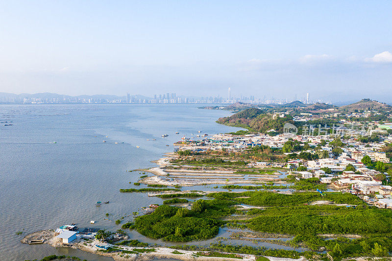 香港流浮山日落泳滩