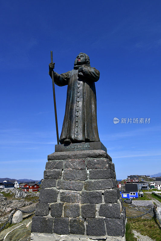 格陵兰岛努克，“格陵兰使徒”汉斯·埃格德雕像
