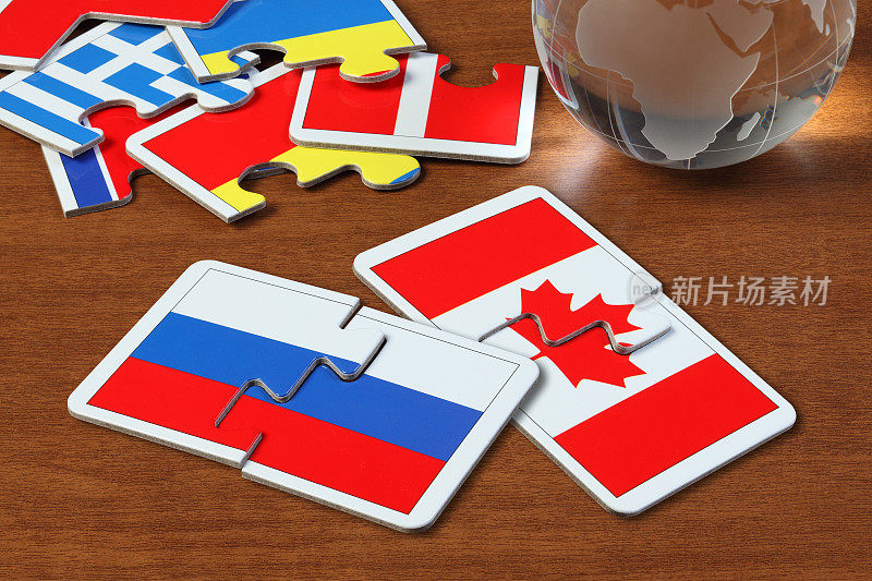 俄罗斯和加拿大国旗拼图
