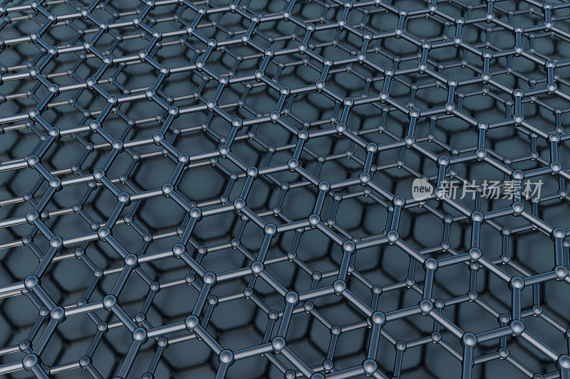 人工六角纳米材料的结构。石墨烯的概念。科学与技术。
