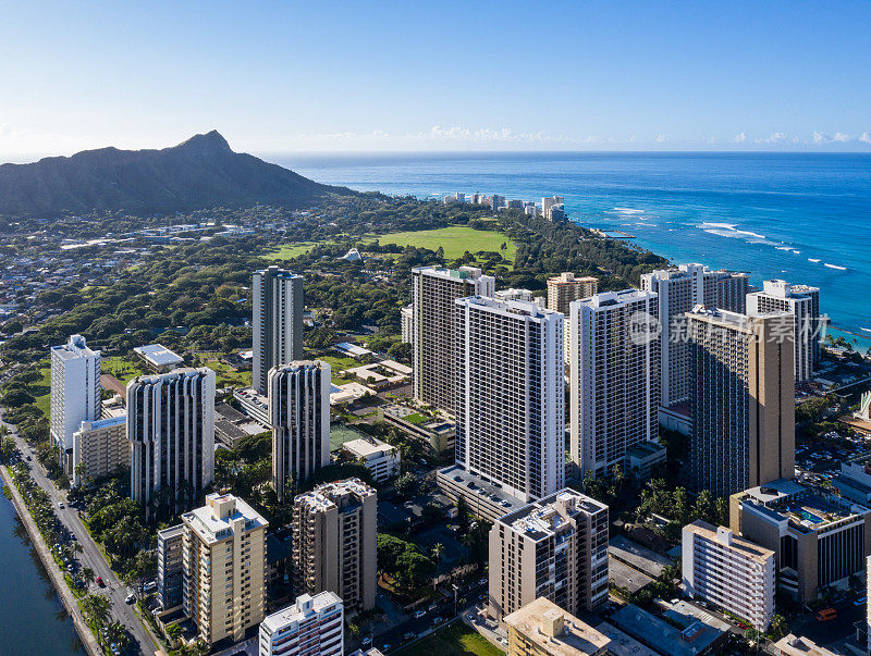 夏威夷檀香山建筑与海洋