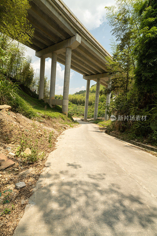 高架桥下方道路