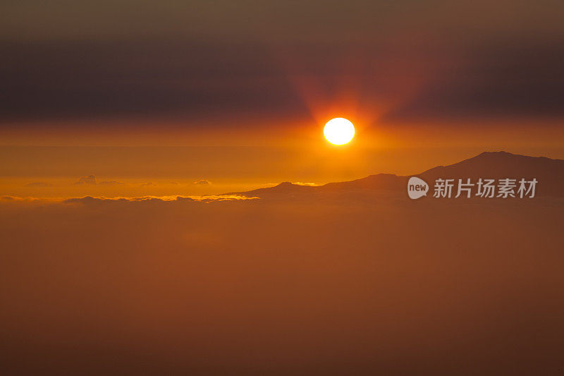 日落,夏威夷群岛