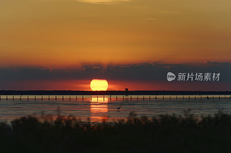 波河三角洲的日落