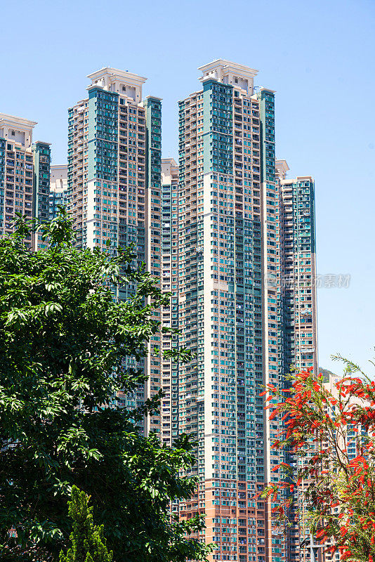 建筑立面在香港，住宅房地产